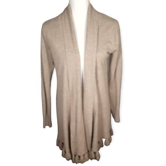 PINK CLOVER BEIGE TASSEL HEM CARDIGAN SZ.S EUC - Picture 1 of 8
